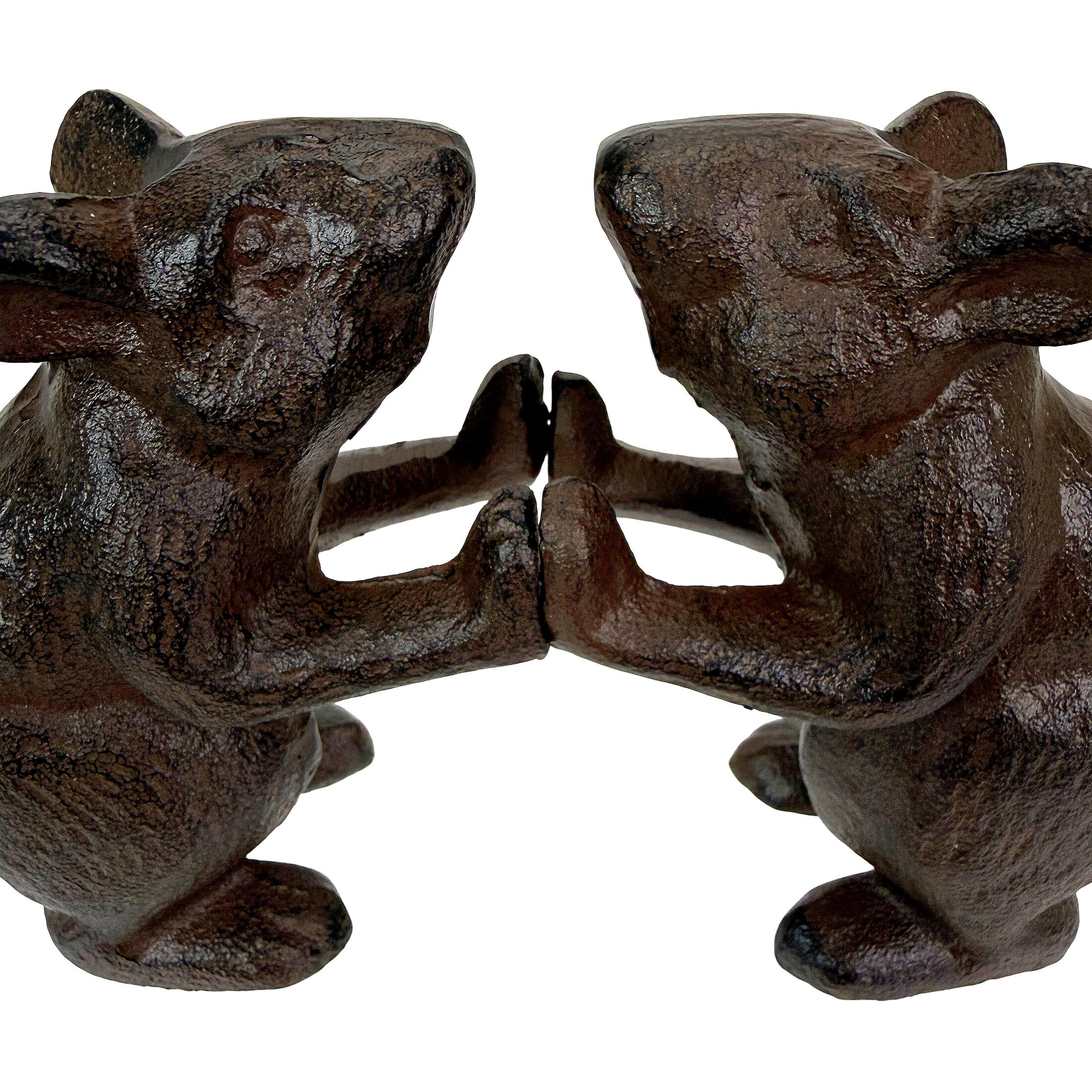 Alt View 9. Things2Die4 - Decorative Mouse Bookends Set of 2 Cast Iron Brown 4.5 in Rustic Vintage - Brown.