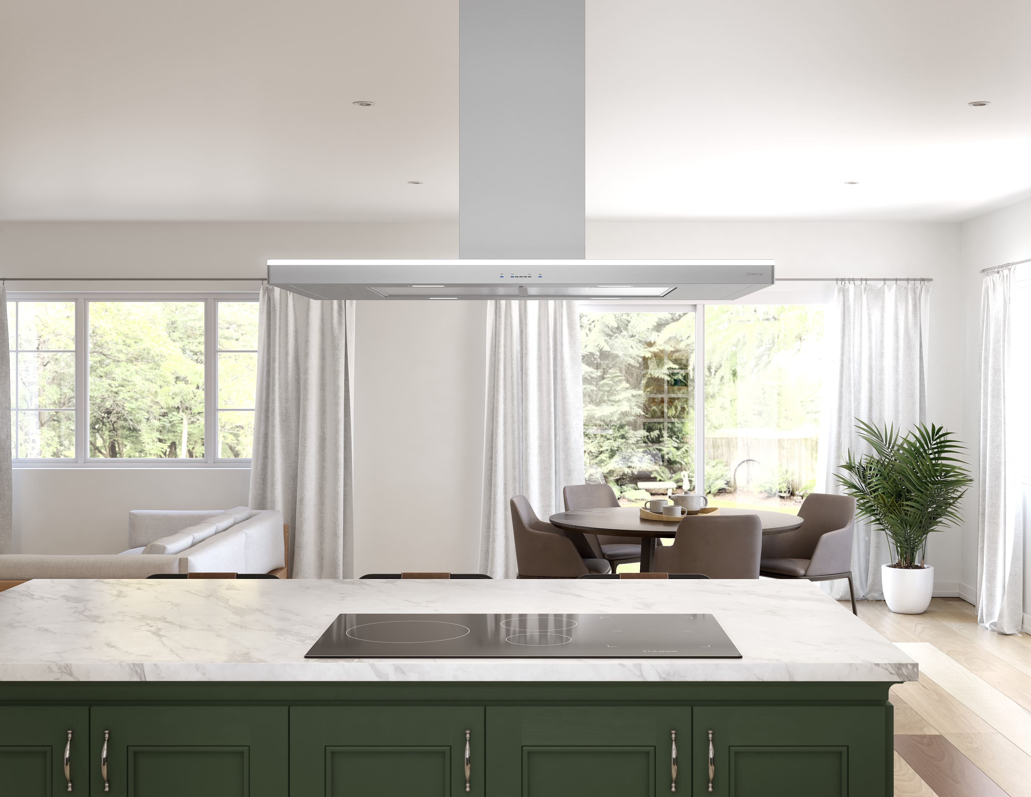 Alt View Zoom 20. Zephyr - 42 inches - Convertible - Island Range Hood - Stainless Steel.