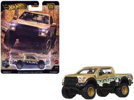 2017 Ford F-150 Raptor Pickup Truck with Graphics "HW Off Road" Series Diecast Model Car by Hot Wheels - Gold Metallic