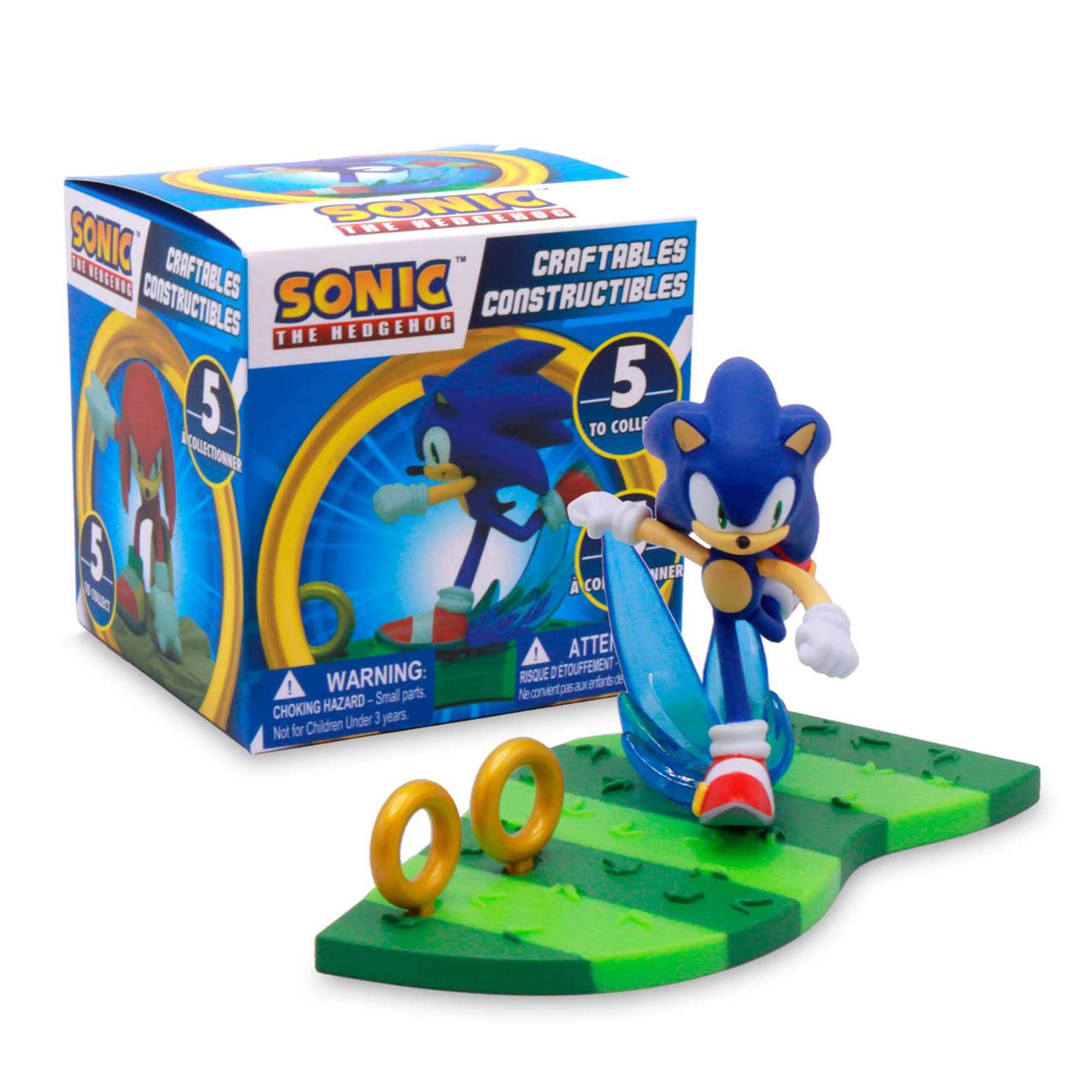SONIC THE HEDGEHOG  
CRAFTABLES CONSTRUCTIBLES  
5 TO COLLECT  

WARNING: CHOKING HAZARD - Small parts. Not for Children Under 3 years.