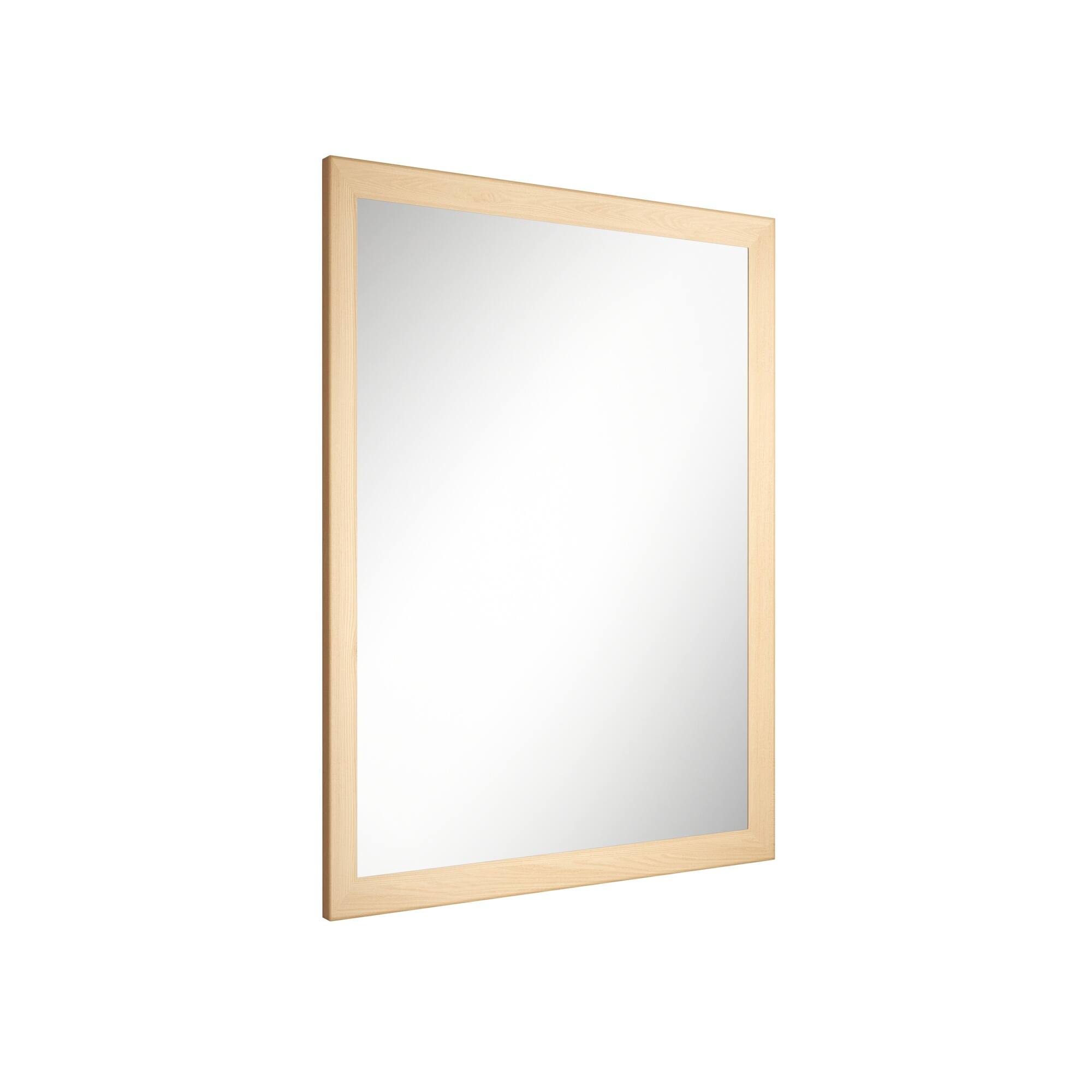 Alt View 2. Boyel Living - 32 in W x 24 in L Dark Wood Grain Rectangular Slanted Edge Aluminum Framed Wall Bathroom Vanity Mirror.