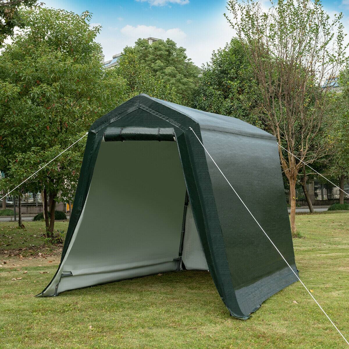 Alt View 1. Costway - Costway 6'x8' Patio Tent Carport Storage Shelter Shed Car Canopy Heavy Duty - Green.