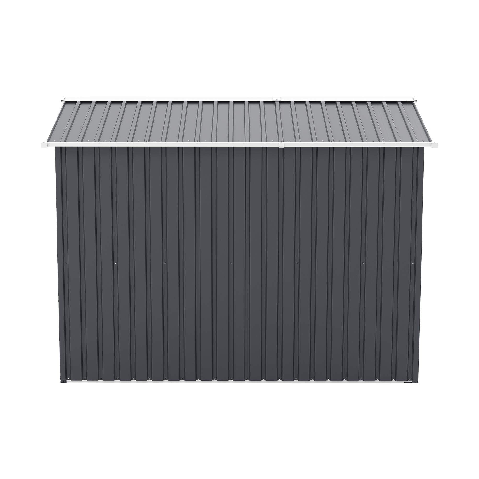 Alt View 7. Mondawe - 6x8FT Outdoor Steel Storage Shed with Clear Window and Lockable Doors - Dark Gray.