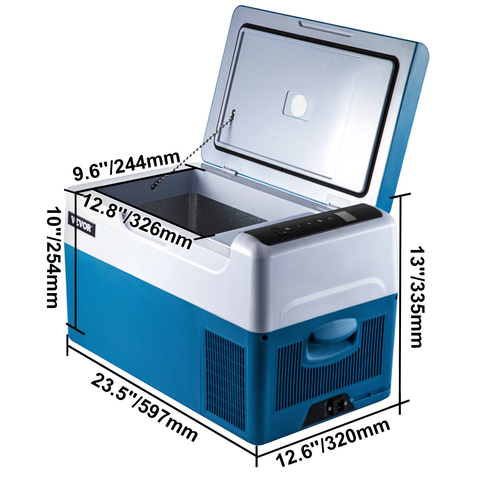 9.6"/244mm  
9.6"  
12.8"/326mm  
12.8" EVOR  
10"/254mm  
23.5"/597mm  
23.5"  
13"/335mm  
12.6"/320mm