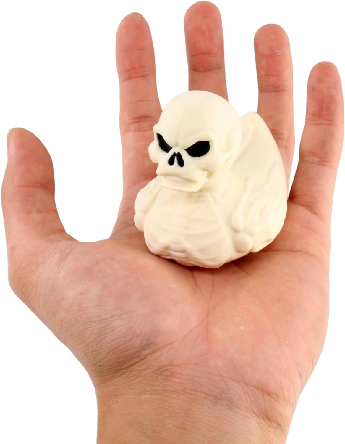 Back. JuzToys - Skeleton Duck Figurine, 4x4 Ducking, Fun Car Dashboard Accessory, Halloween Ducks for Cars, Spooky Skeleton by PowerTRC - Cream.