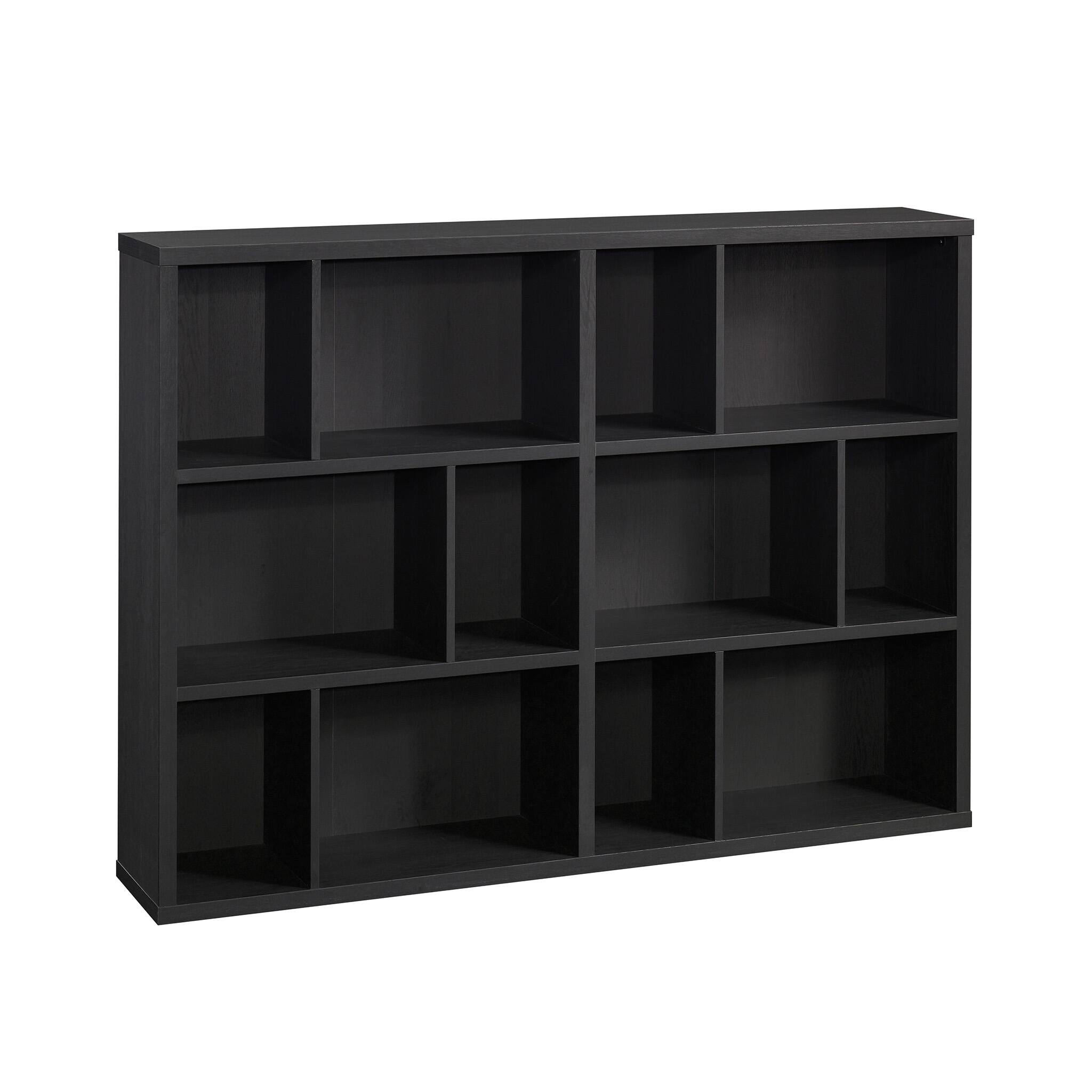 Front. Sauder - Horizontal Bookcase - Black.