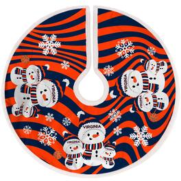 Pegasus - Virginia Cavaliers Snowman Sherpa Christmas Tree Skirt - Multicolor