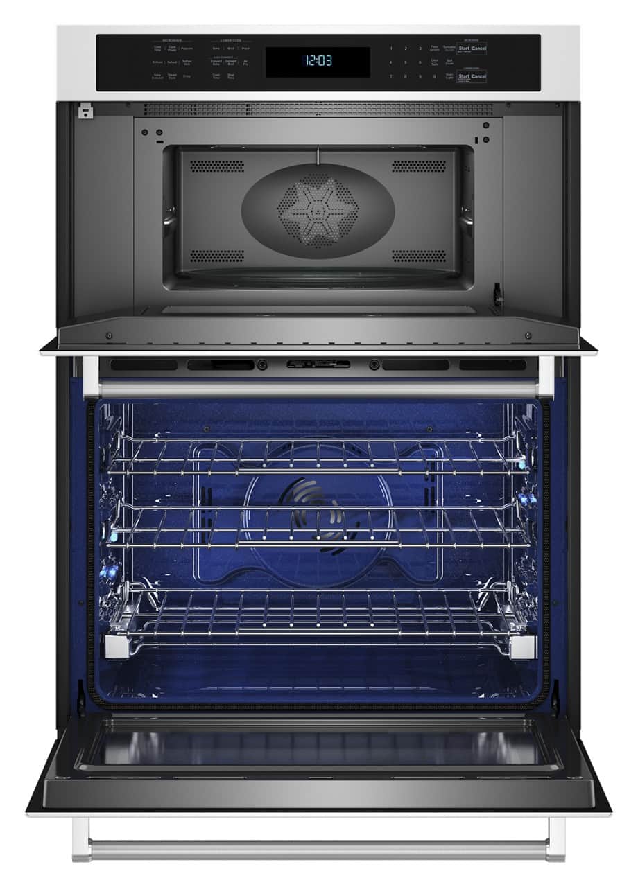 Alt View 12. KitchenAid - 30" Built-In Electric Convection Double Wall Combination with Microwave and Air Fry Mode - White.