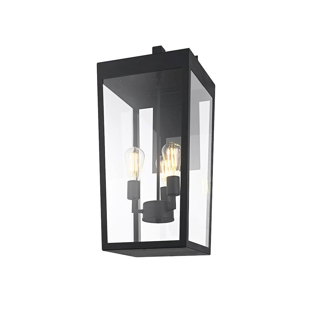 Left. Elegant Lighting - William 12 Inch Outdoor Wall Sconce In Black - Black.