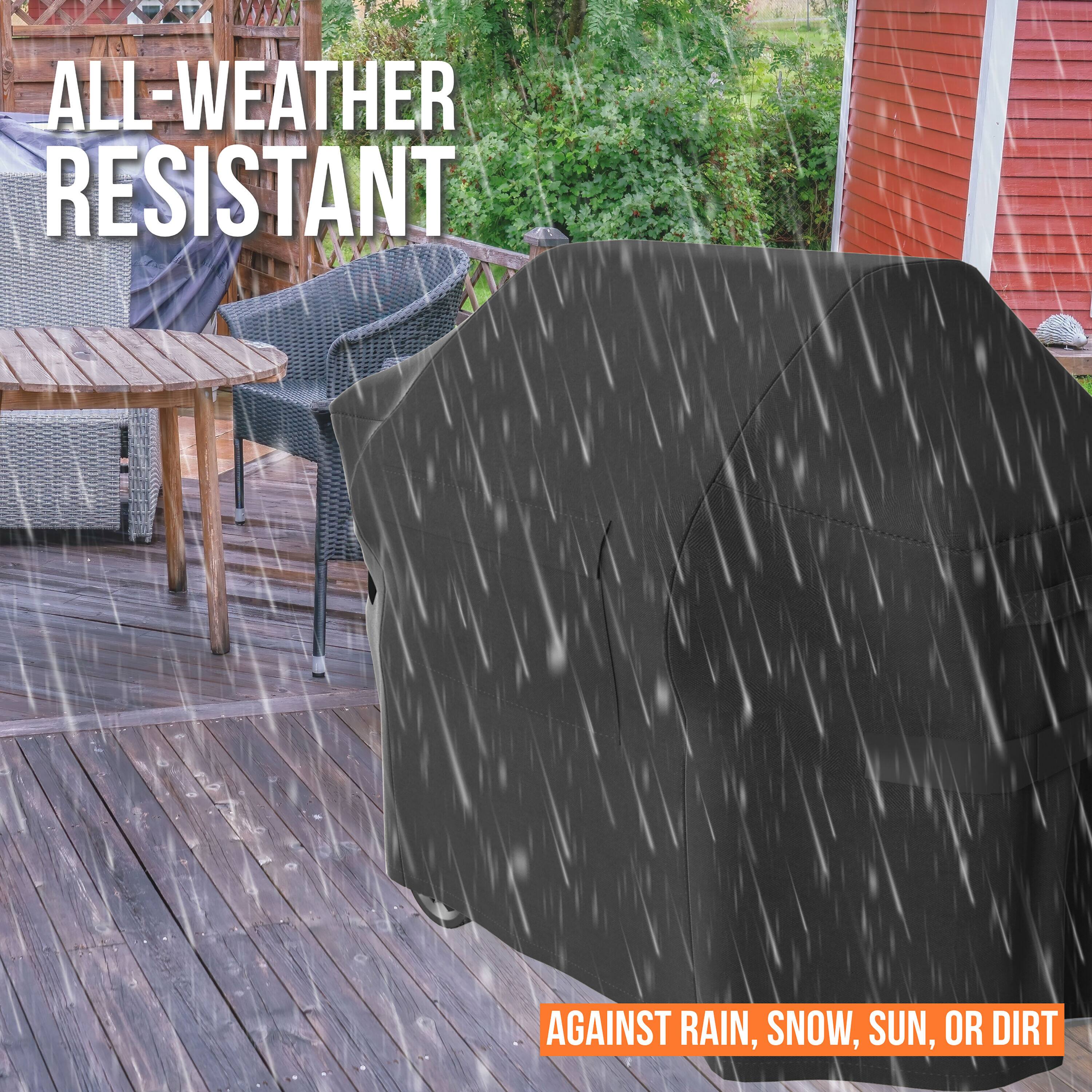 ALL-WEATHER RESISTANT  
AGAINST RAIN, SNOW, SUN, OR DIRT
