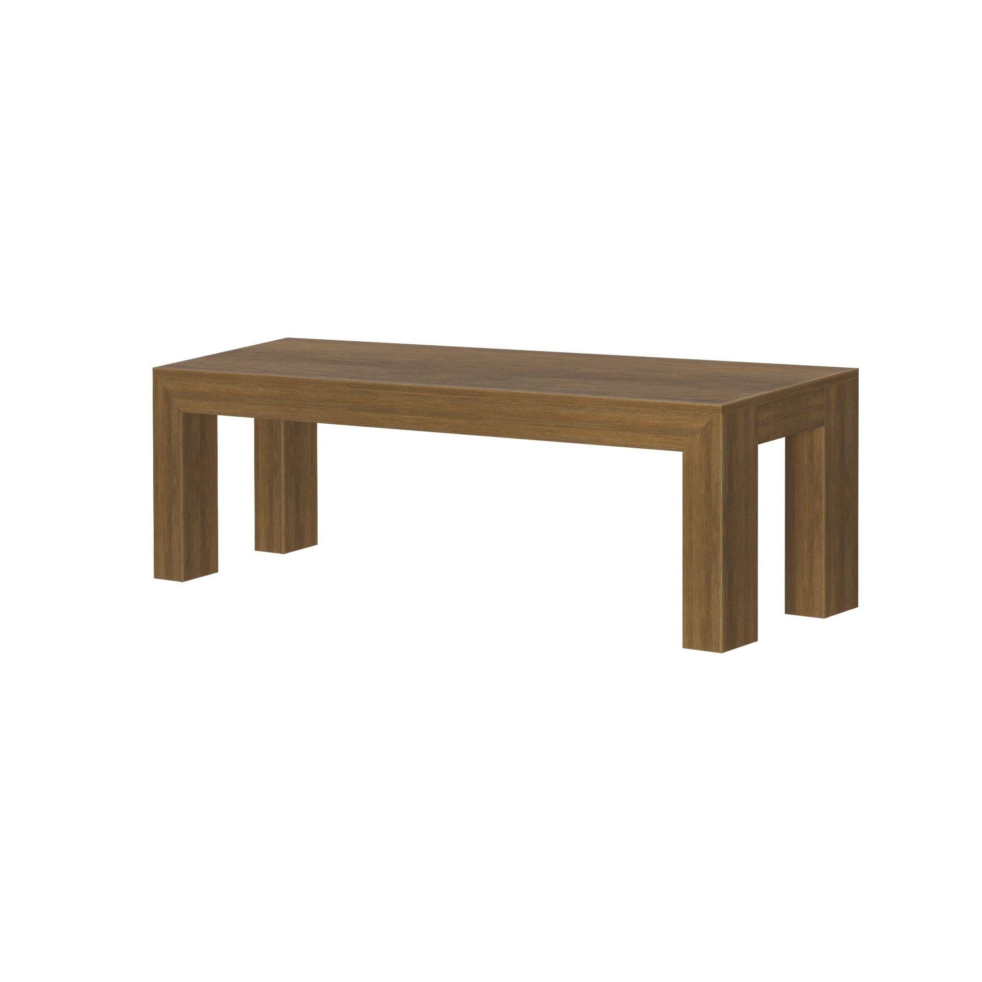 Alt View 2. Plank+Beam - Modern Dining Bench, Pecan Wirebrush - Pecan Wirebrush.