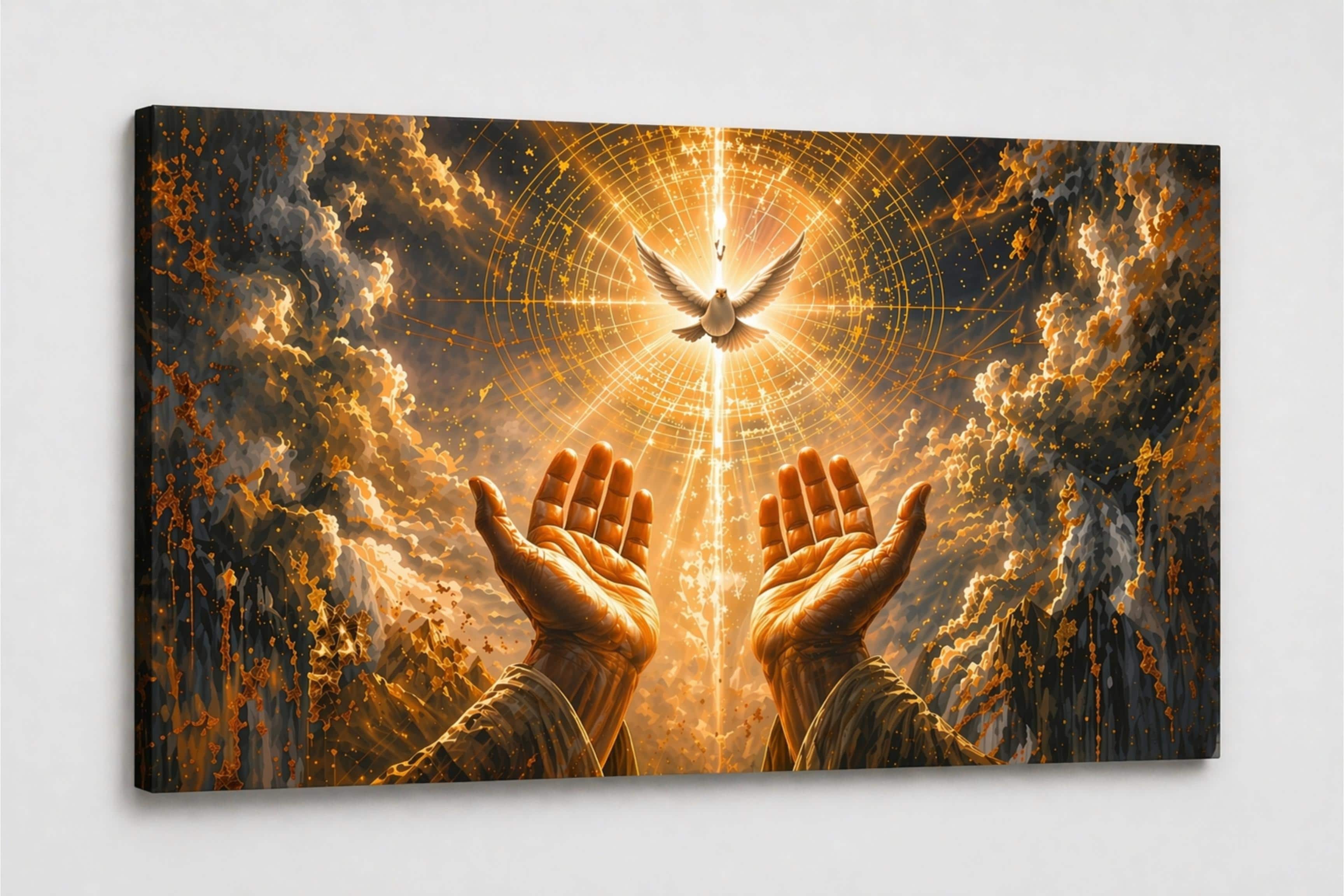 FC Design - Large Canvas 24x36" Frameless Divine Spirit Prayer Art Painting Home Wall Décor - MultiColor