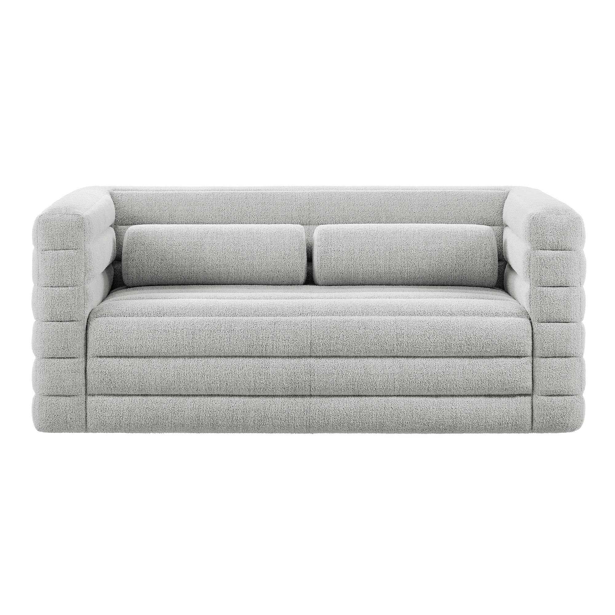Alt View 5. Modway - Relle Channel Tufted Boucle Upholstered Loveseat by Modway - Newsprint.