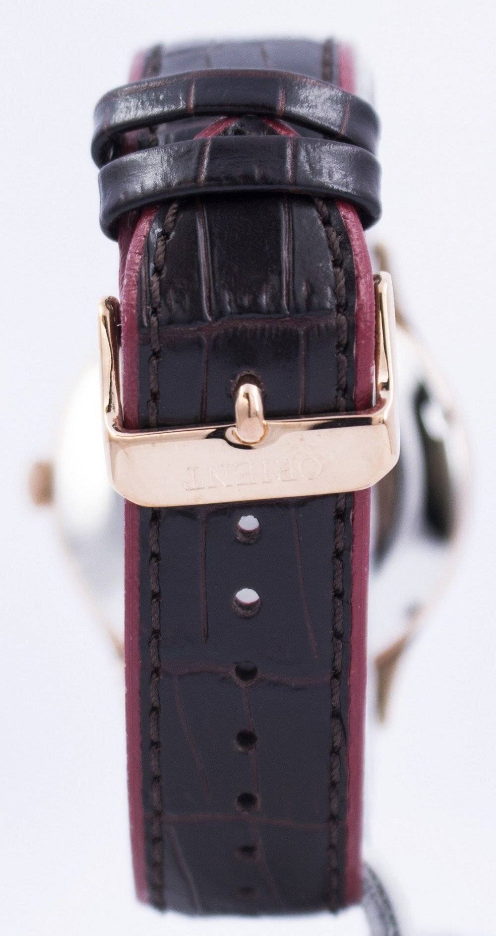 Left. Orient - Bambino Version 4 Classic Automatic FAC08001T0 TAC08001T0 Men's Watch - Black And Brown.