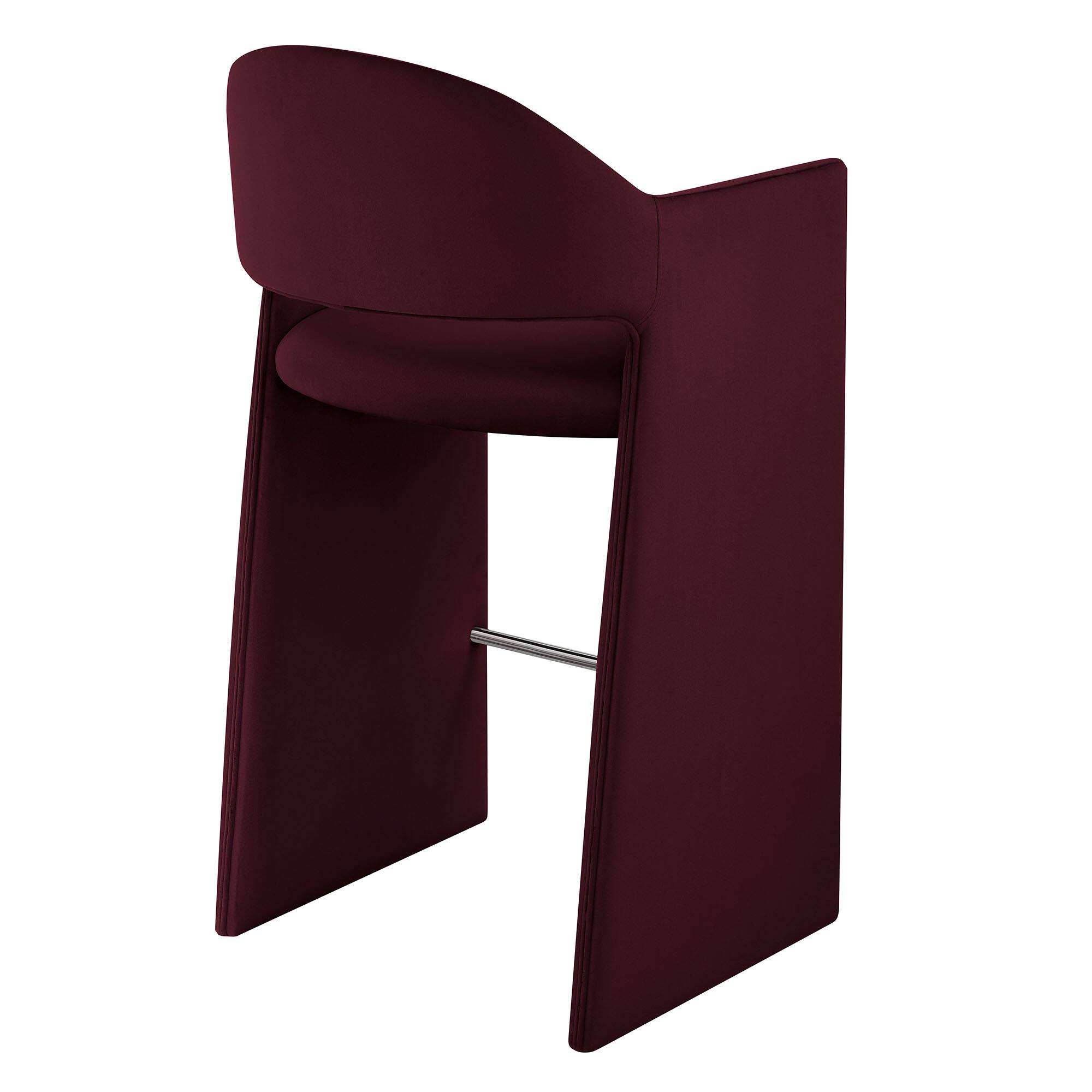 Alt View 3. Modway - Talia 41 Inch Performance Velvet Bar Stool by Modway - Mulberry.
