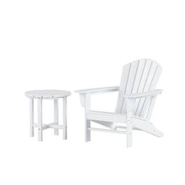 WestinTrends - Dylan Outdoor Adirondack Chair with Side Table Set - Dark Brown