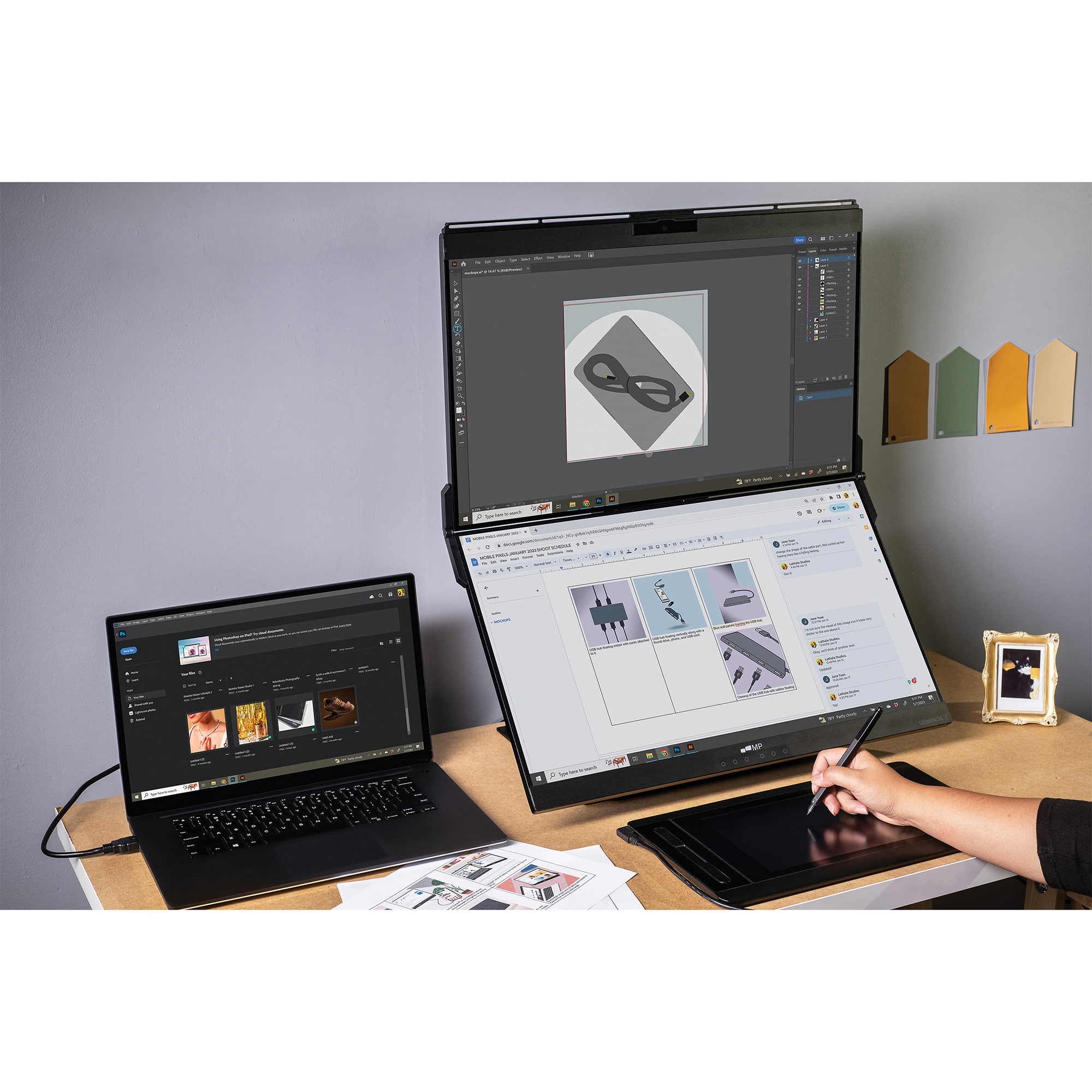 Alt View 11. Mobile Pixels - Geminos T FHD 24" LCD Monitor - Black.