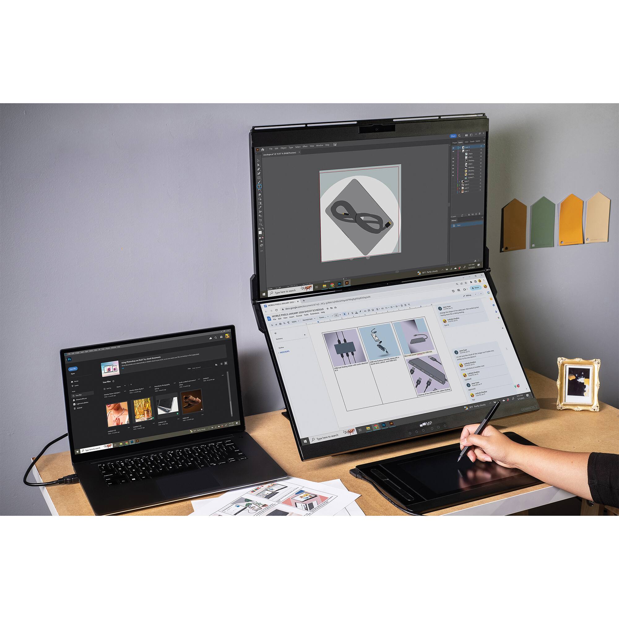 Alt View 11. Mobile Pixels - Geminos T FHD 24" LCD Monitor - Black.