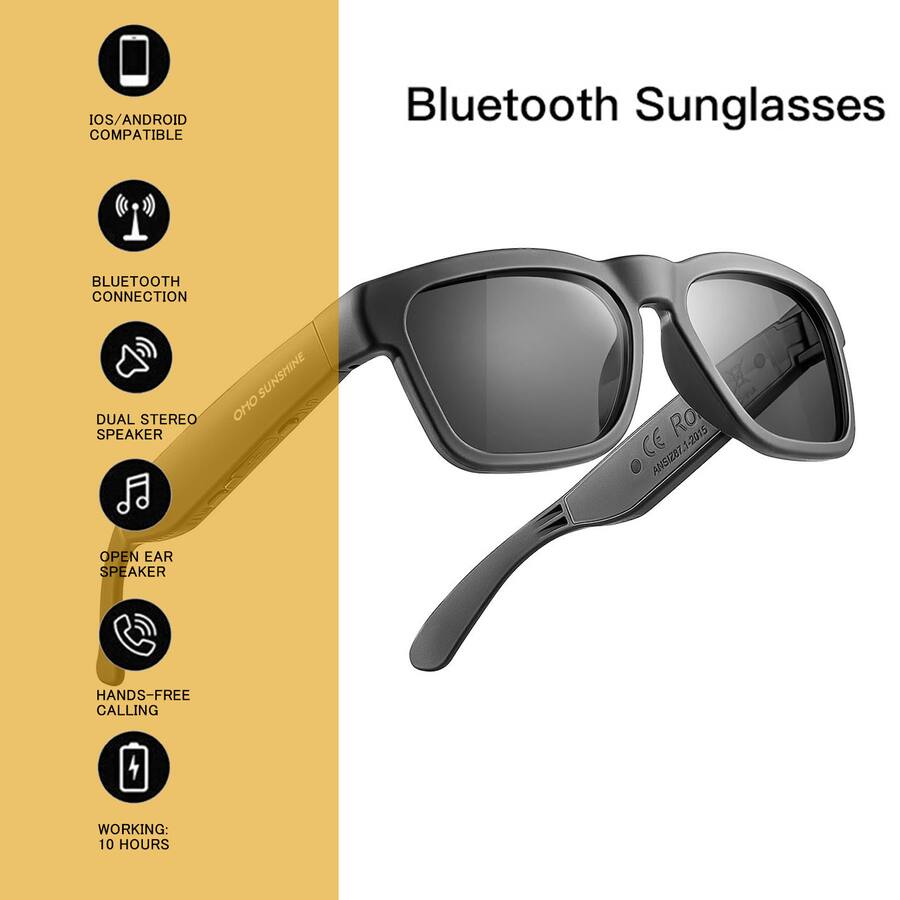 OhO sunshine Smart Glasses, Polarized UV Protection Lens, Open Ear