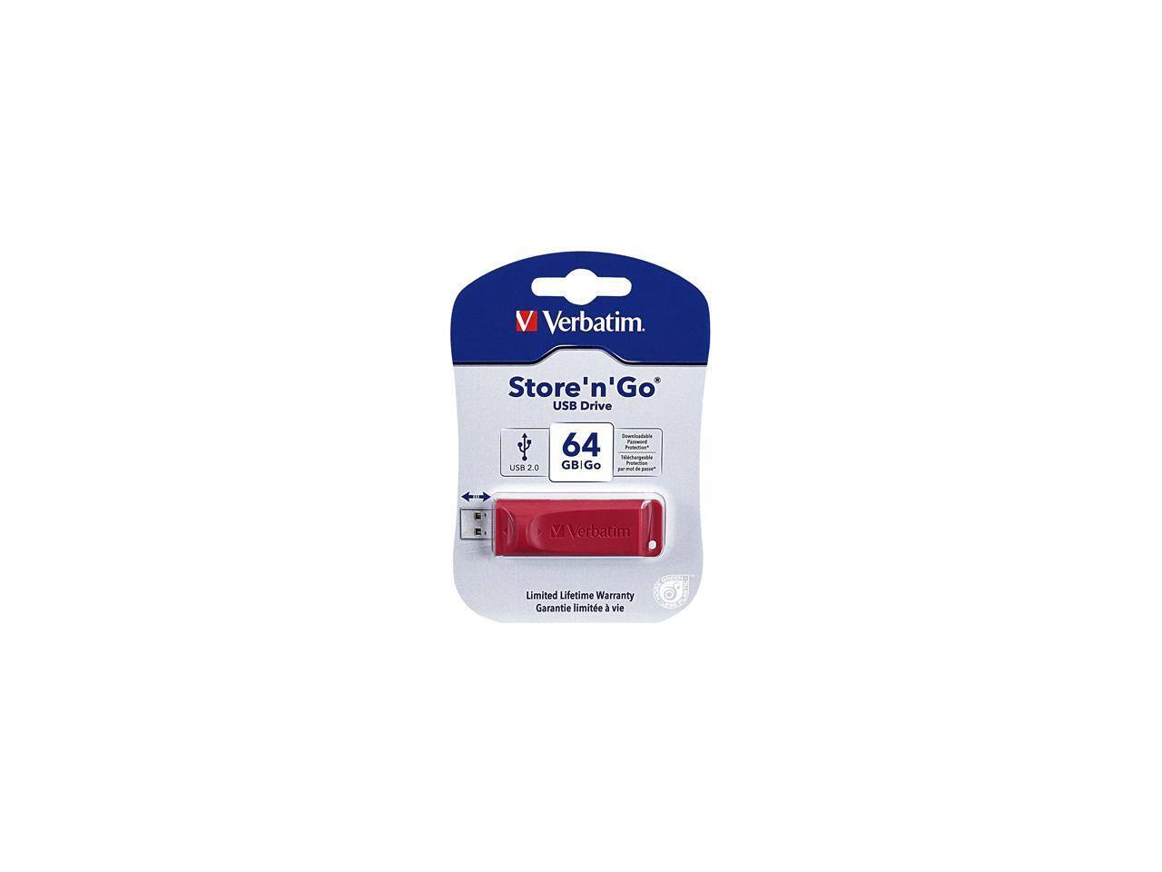 Verbatim  
Store'n'Go USB Drive  
64 GB  
USB 2.0  
Limited Lifetime Warranty  
Garantie limitée à vie