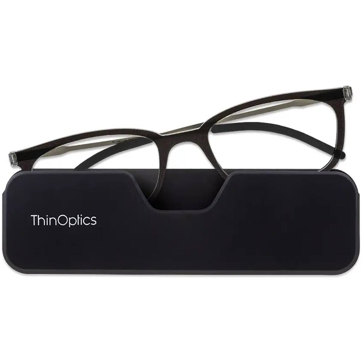 Alt View 1. ThinOptics - ThinOptics Connect Reading Glasses with Black Full Frame Pod - +2.00 - Black - Black.