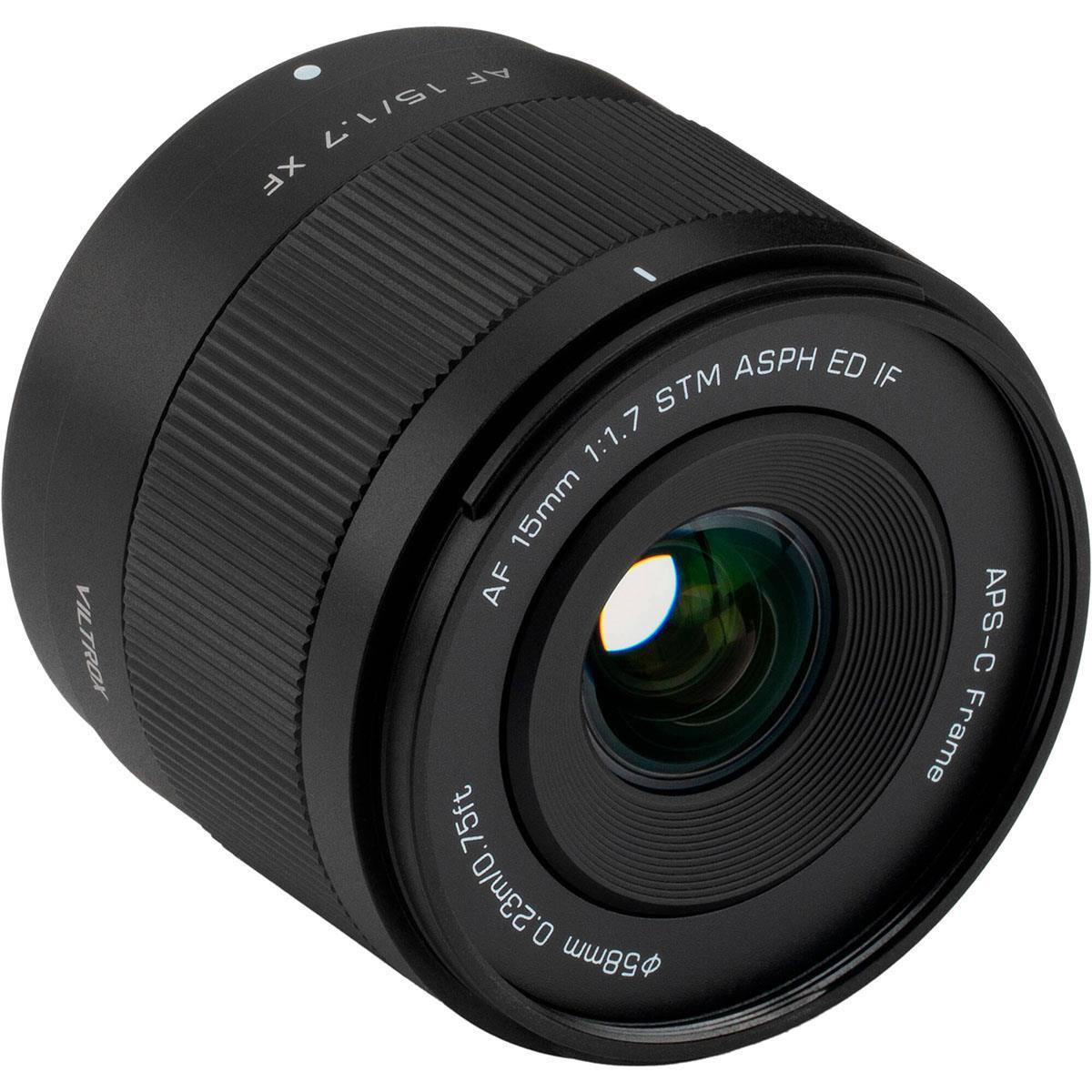 AF 15/1.7 XF  
VILTROX  
ASPH ED IF STM 1:1.7 15mm AF APS-C Frame  
.75ft 0.23m  
58mm