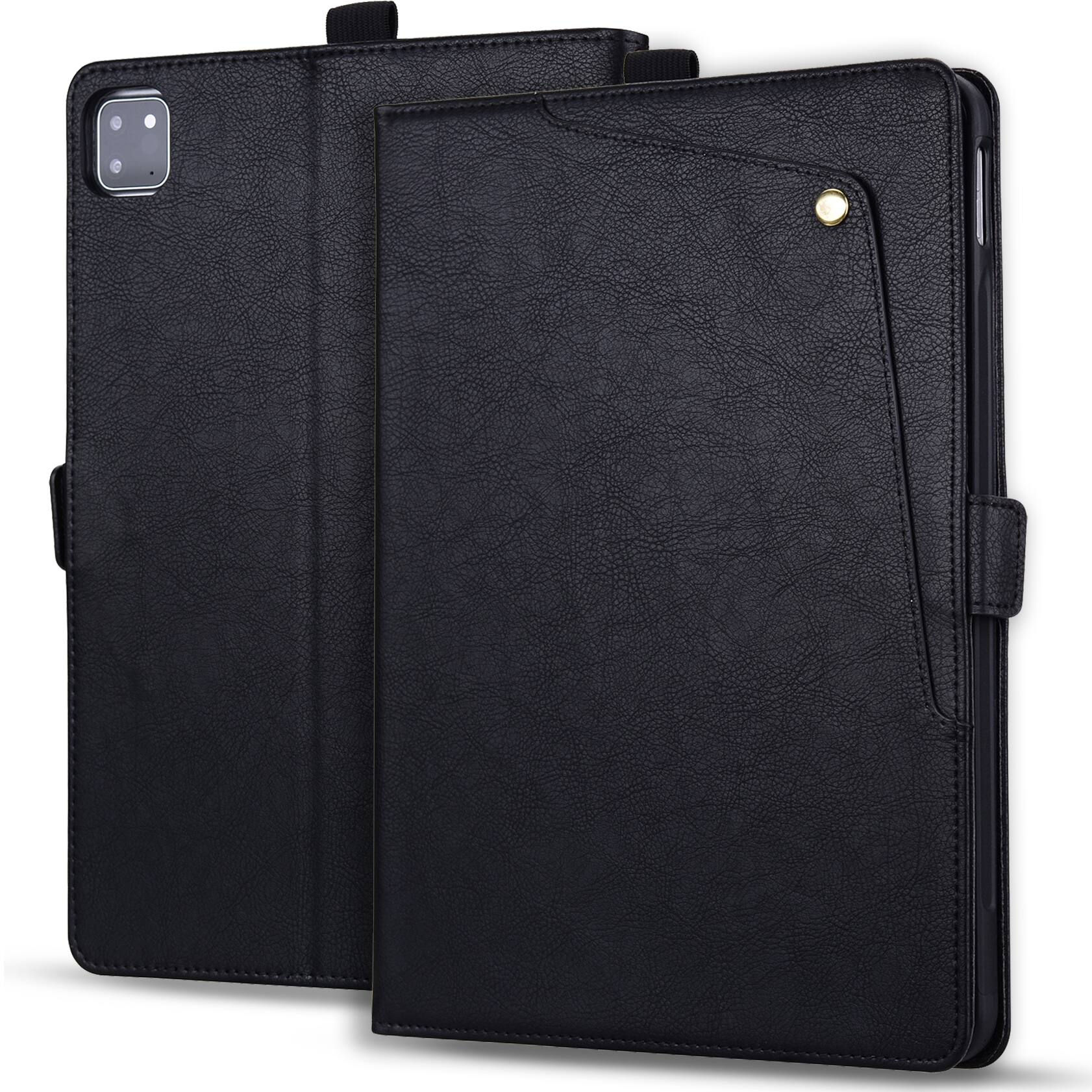 Alt View 8. Dteck - Case For iPad Air 11'' (2026/2025/2024) and iPad Pro 11 4th/3rd/2nd/1st Leather Folio Adjustable Stand Card Slots Cover - Black.