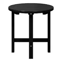 WestinTrends - Dylan Adirondack Round Outdoor Side Table - Black