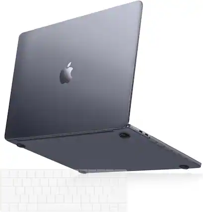 Front. mosiso - MacBook Pro 13-inch Hard Shell Case & Keyboard Cover, Crack-Resistant - Space Gray.