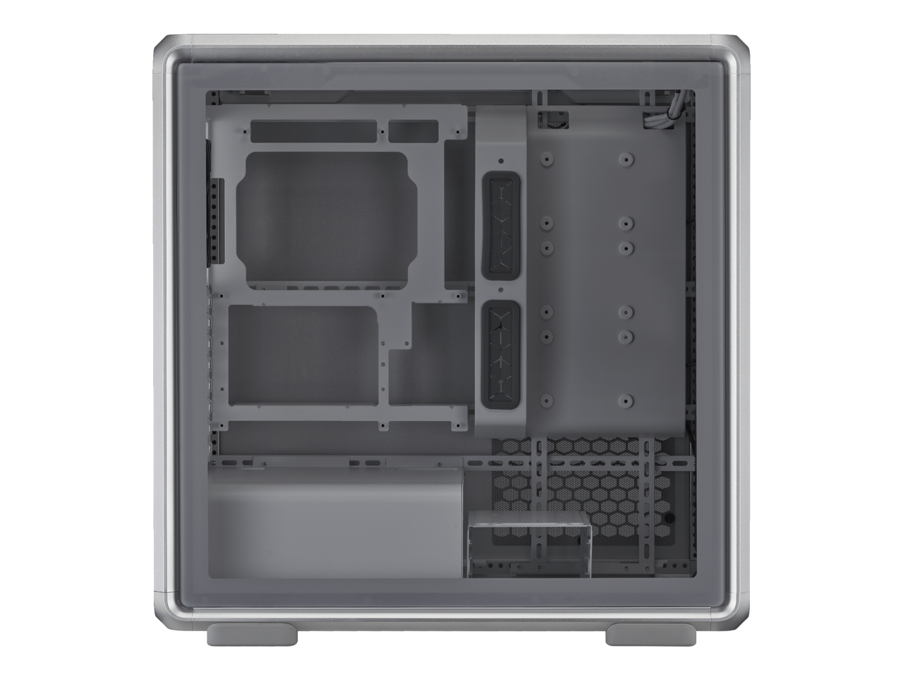 Alt View 4. Cooler Master - Cooler Master MasterFrame 600 Silver - ATX Mid-Tower, Aluminum Frame, Magnetic Panels, Tempered Glass - Silver.