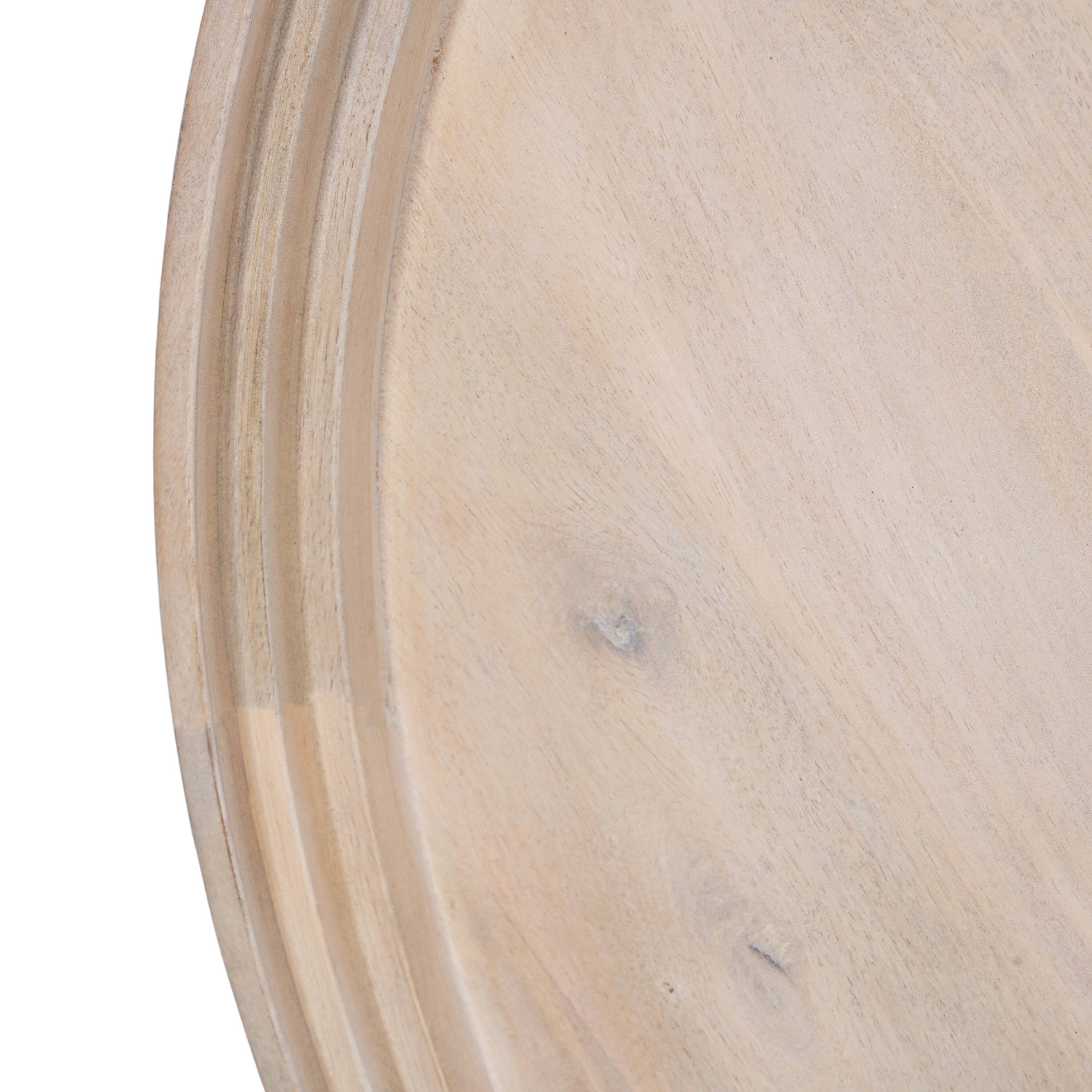 Alt View 4. Manhattan Lane - Urban Chic Coffee Table 30 Inch Round Tray Top - Washed White, Black.