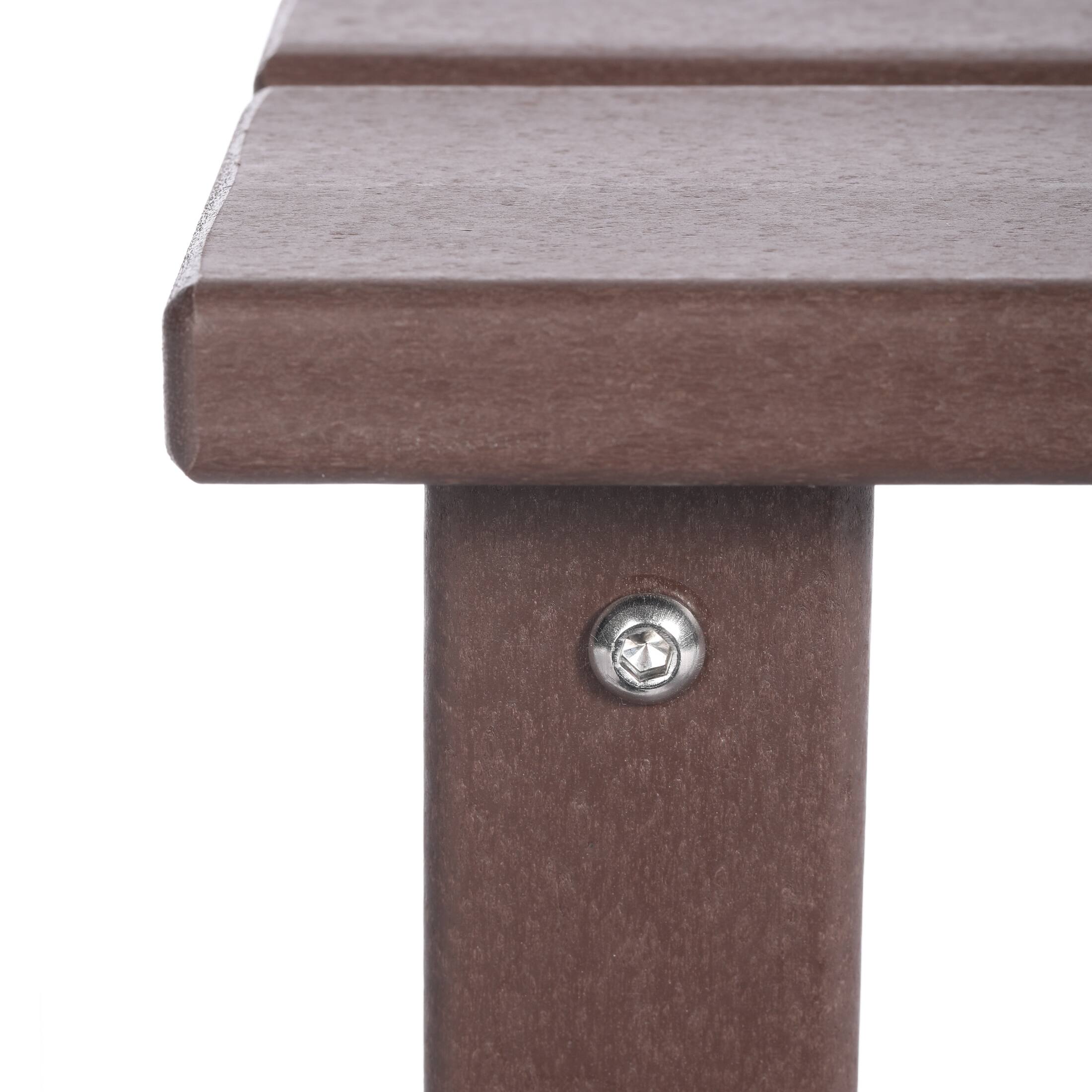 Alt View 2. WestinTrends - WestinTrends Malibu Kids Outdoor Patio Furniture HDPE Adirondack Square Side Table - Dark Brown.