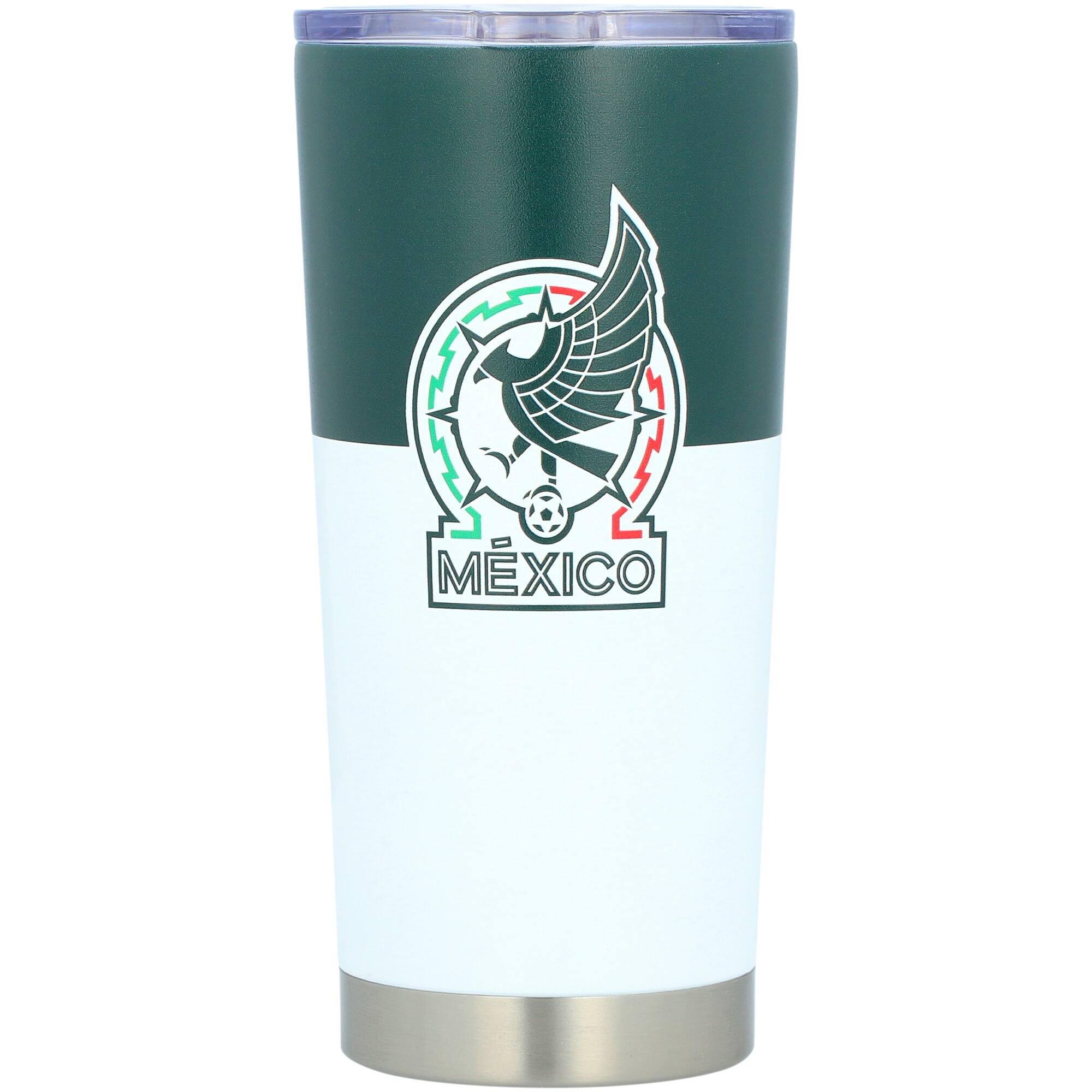 Front. Logo Brands - Mexico National Team 20oz. Colorblock Stainless Steel Tumbler - Green.
