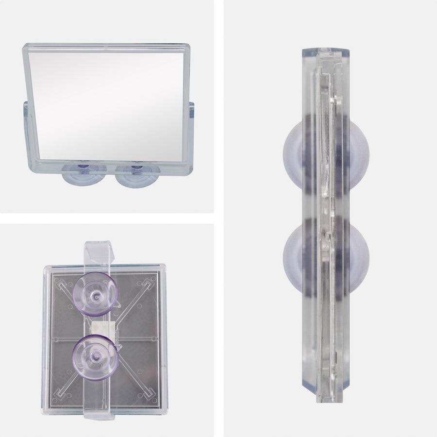 Alt View 3. Zadro - Fogless Swiveling Wall Mounted Shower Mirror with 2X Magnification & Suction Cups - Clear.