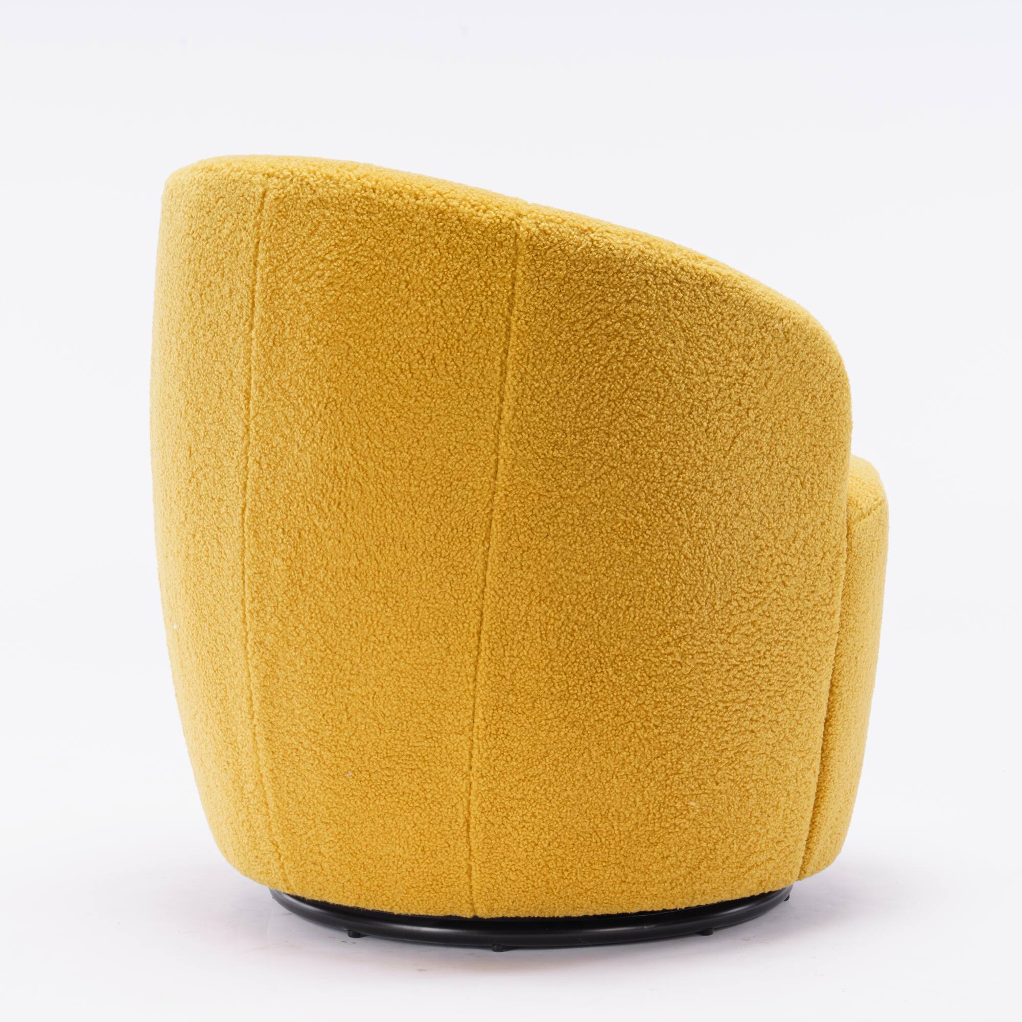 Alt View 9. GOODSILO - Plush Swivel Accent Armchair with Ergonomic Design and 360-Degree Rotation for Modern Interiors - Yellow.