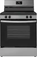 Insignia™ - 5.3 Cu. Ft. Freestanding Electric Range with Dual-Size Burner and Storage Drawer - Stainless Steel - Front_Zoom