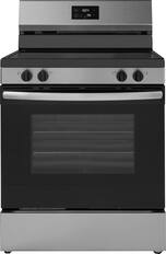Front. Insignia™ - 30 in. Wide 4 Elements 5.3 Cu. Ft. Freestanding Electric Range with Dual-Size Burner and Storage Drawer - Stainless Steel.