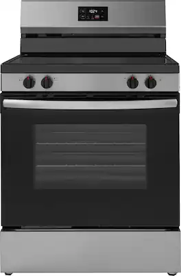Insignia™ - 5.3 Cu. Ft. Freestanding Electric Range with Dual-Size Burner and Storage Drawer - Stainless Steel