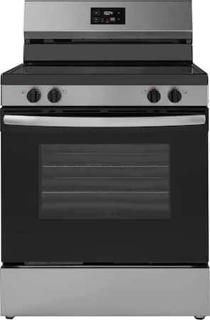 Insignia™ - 5.3 Cu. Ft. Freestanding Electric Range with Dual-Size Burner and Storage Drawer - Stainless Steel