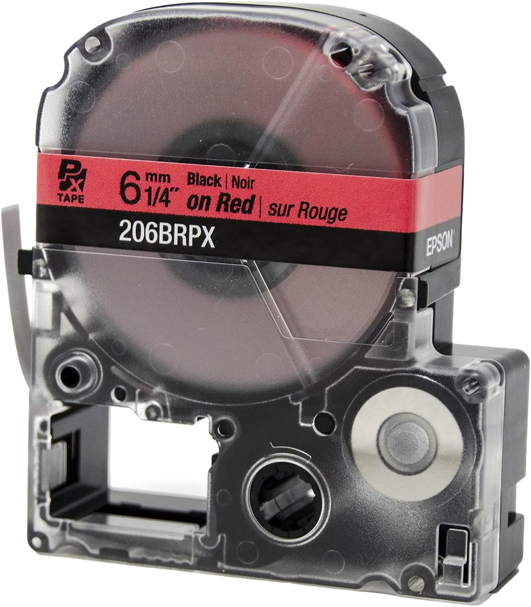 6 mm 1/4" Black | Noir on Red | sur Rouge  
206BRPX  
EPSON
