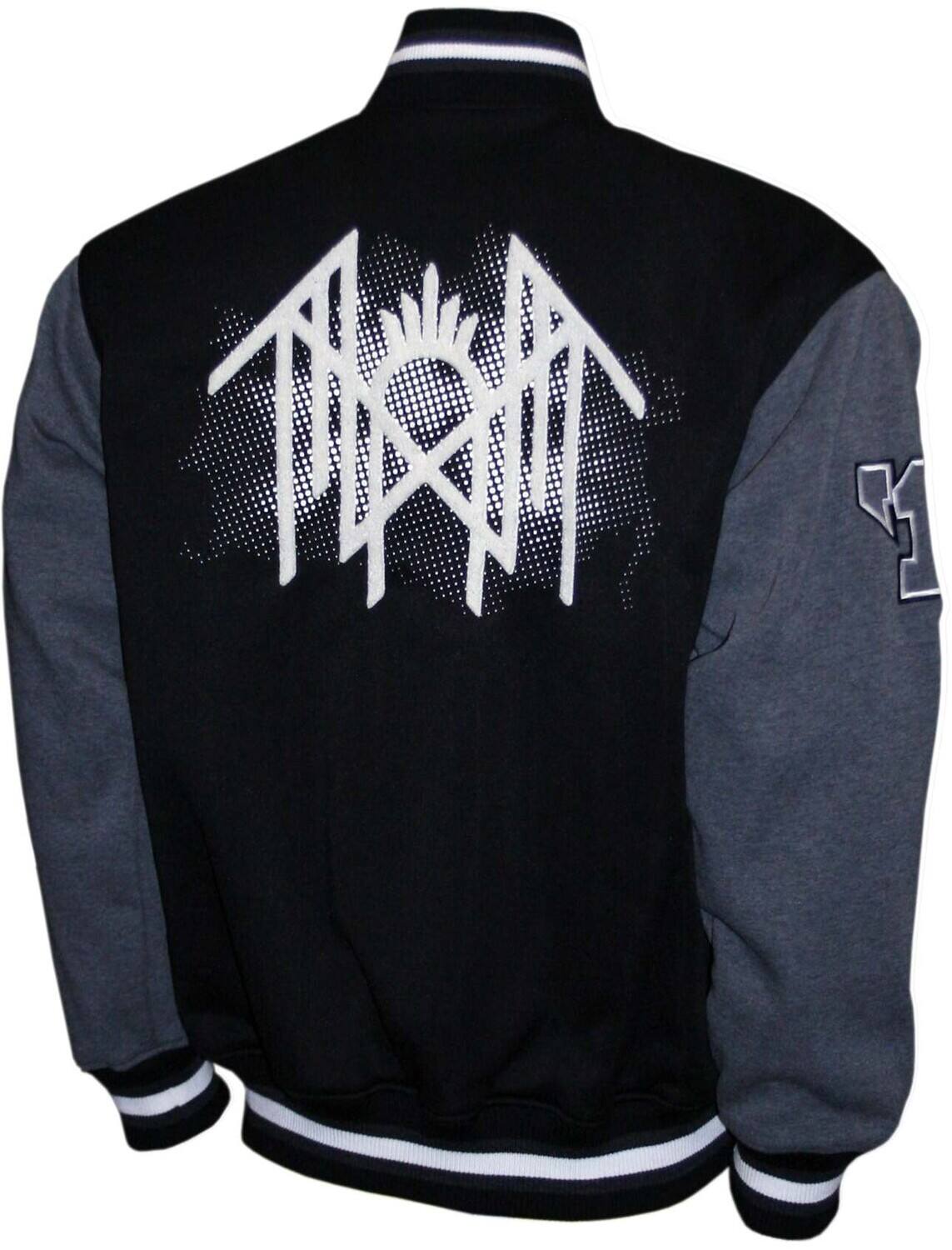 Alt View 1. PopMarket - Sleep Token - Sleep Token - Logo Symbol - Varsity Fleece Jacket - XL Black/Ash M2451STA4   - APPAREL - Multicolor.