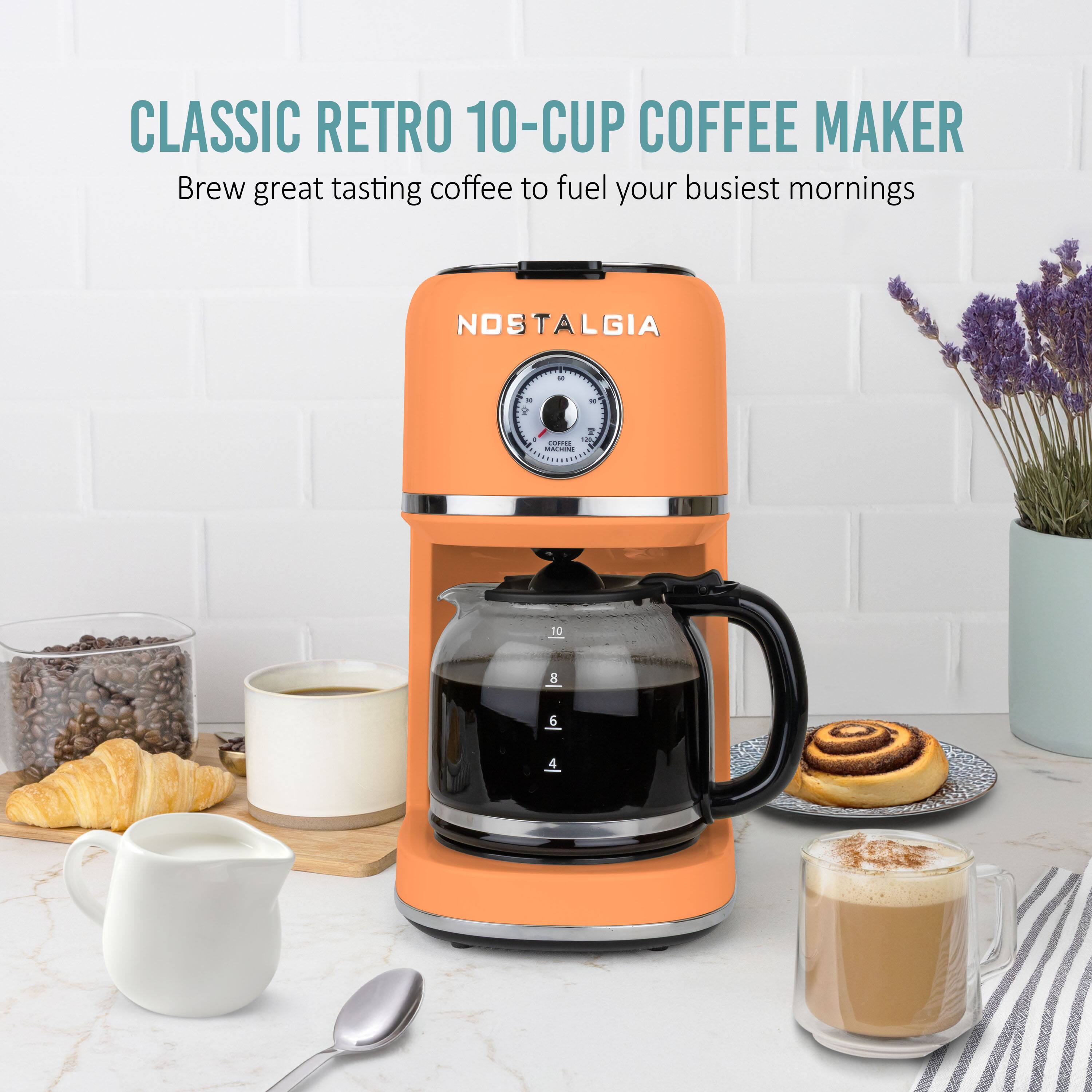 CLASSIC RETRO 10-CUP COFFEE MAKER  
Brew great tasting coffee to fuel your busiest mornings  

NOSTALGIA
