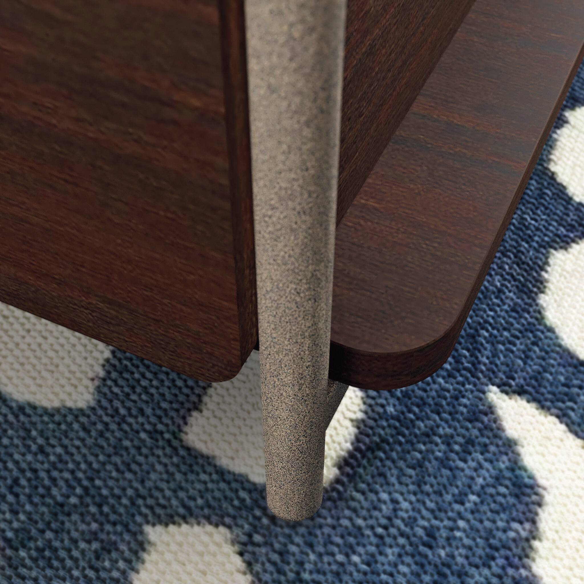 Alt View 2. Spaco - Reversible L-Shaped Computer Desk, File & Storage Drawers, Cable Panel, Office - Brown.