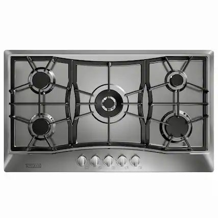 Front. Empava - 36 in. 5 Burners Recessed Gas Cooktop - Stainless Steel.