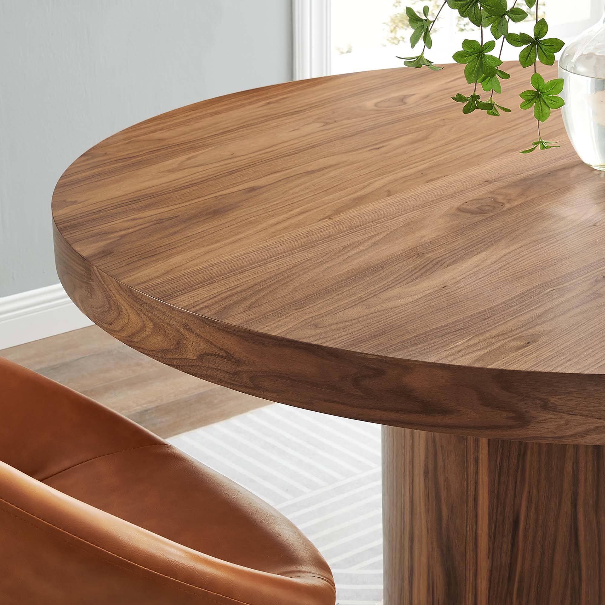 Alt View 6. Modway - Gratify 60" Round Dining Table by Modway - Walnut.