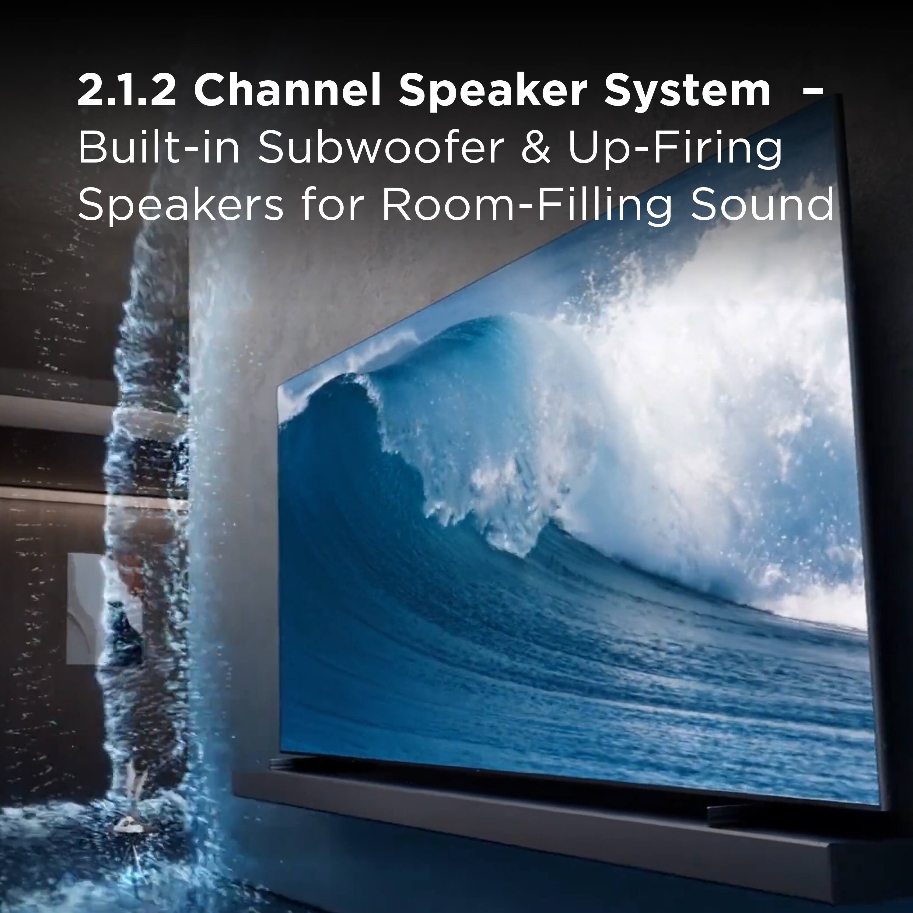 2.1.2 Channel Speaker System - Built-in Subwoofer & Up-Firing Speakers for Room-Filling Sound
