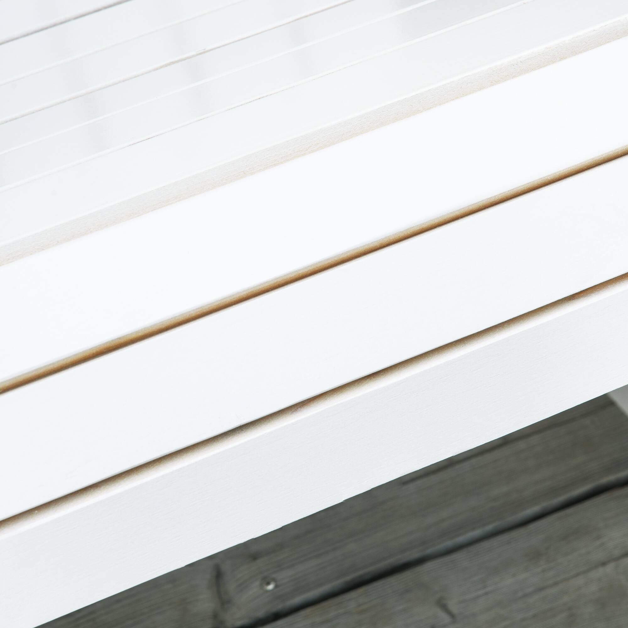 Alt View 7. Outsunny - Wooden Adirondack Rocking Chair Outdoor Lounge Chair Fire Pit Seating with Slatted Wooden Design, Fanned Back - White.