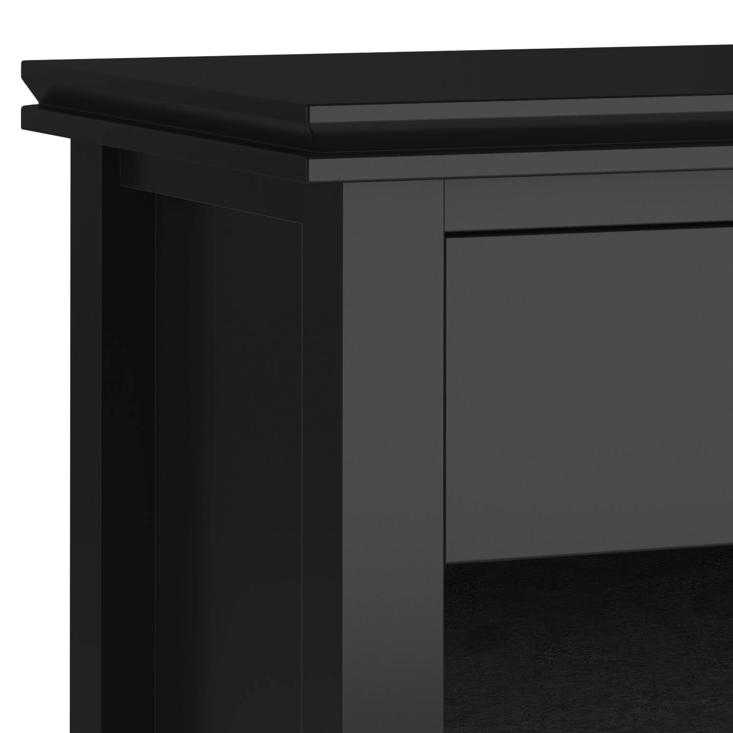 Alt View 5. Simpli Home - Artisan SOLID WOOD 24 inch Wide Contemporary Bedside Nightstand Table in Black - Black.