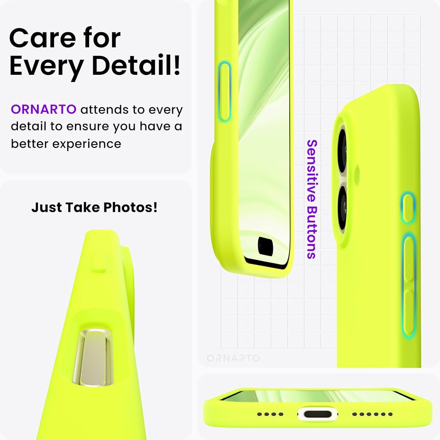 Care for Every Detail! ORNARTO attends to every detail to ensure you have a better experience. Just Take Photos! Sensitive Buttons. ORNARTO