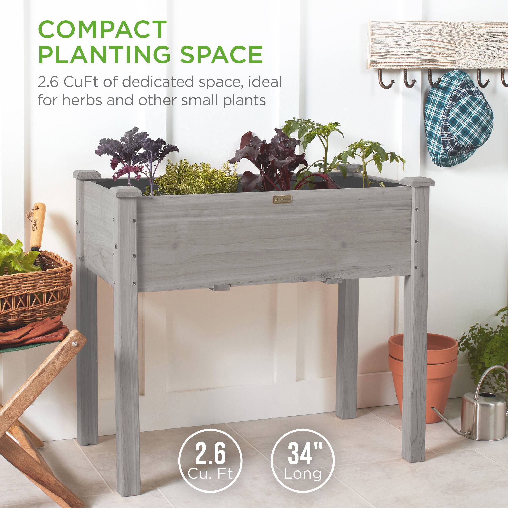 COMPACT PLANTING SPACE

2.6 CuFt of dedicated space, ideal for herbs and other small plants

2.6 Cu. Ft

34" Long